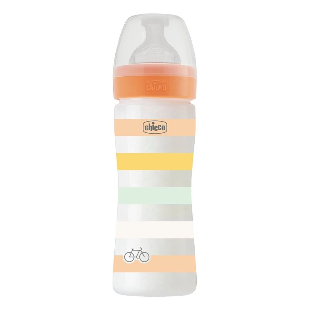 Chicco Well-Being Colors Baby Bottle - 250ml - 2m+ (Medium Flow)