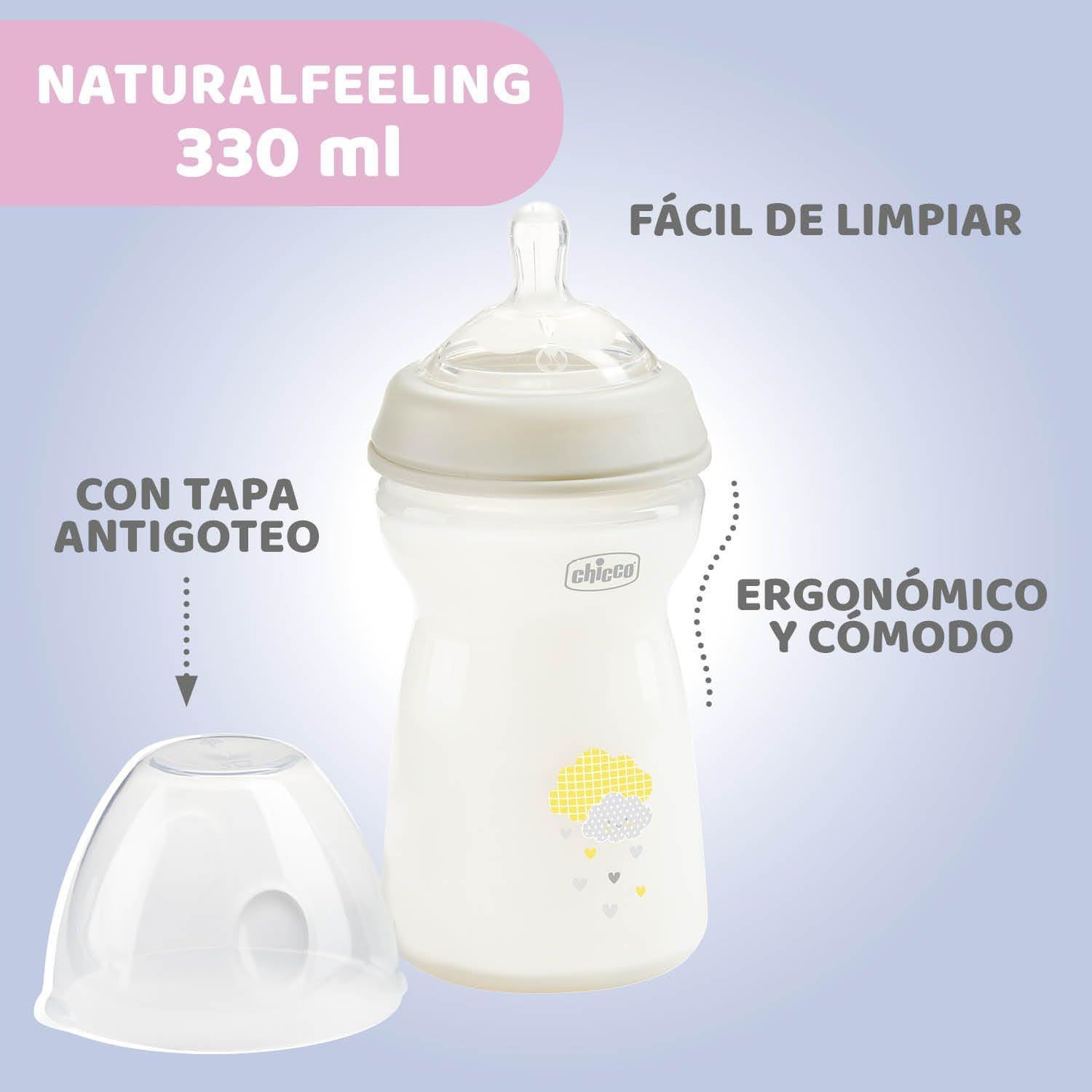 Chicco Naturalfeeling Bottle 330Ml Fast Flow 6M